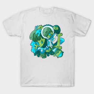 Cute Feeling Green Doodle T-Shirt